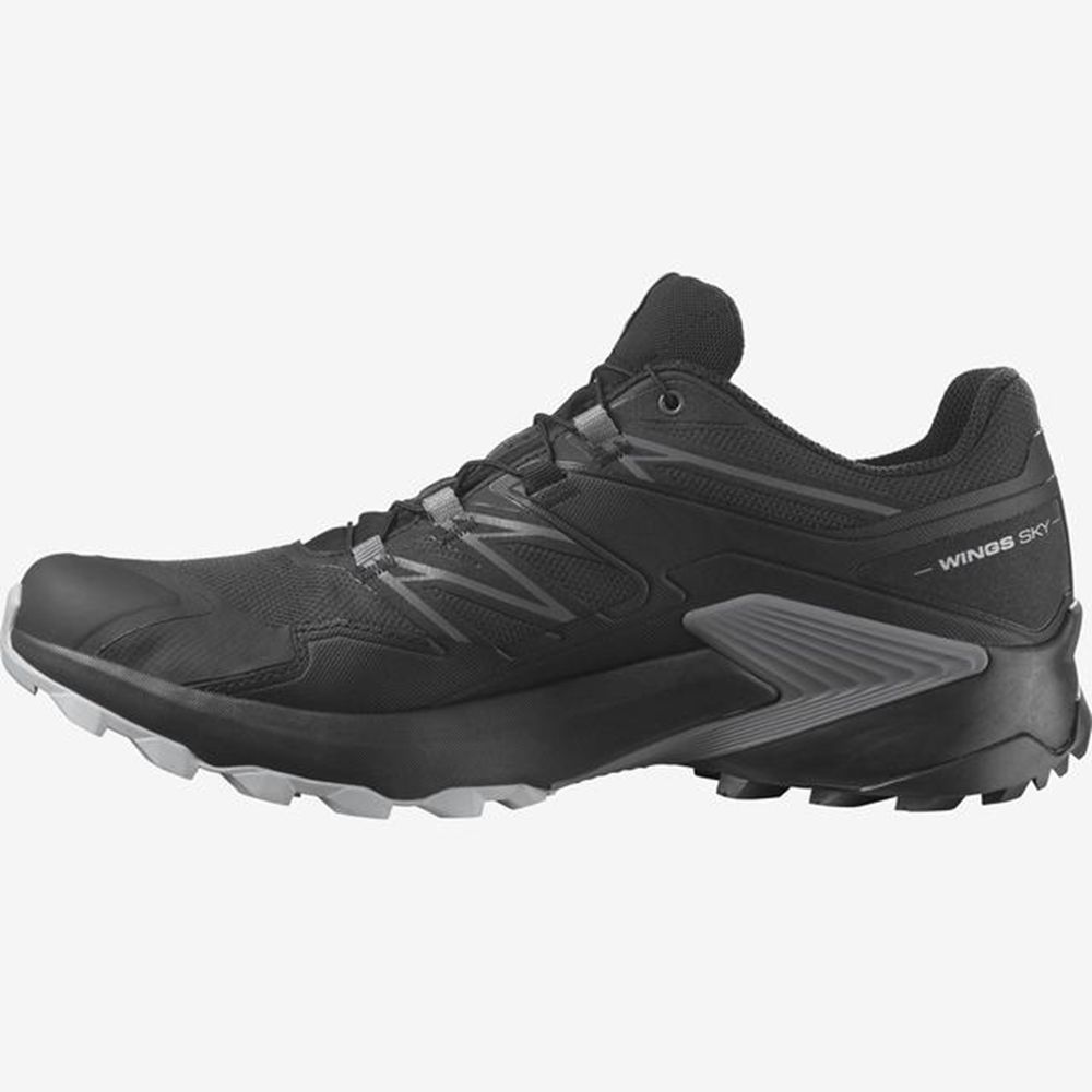 Men's Salomon WINGS SKY GORE-TEX Trail Running Shoes Black / Yellow | KJVENS-379