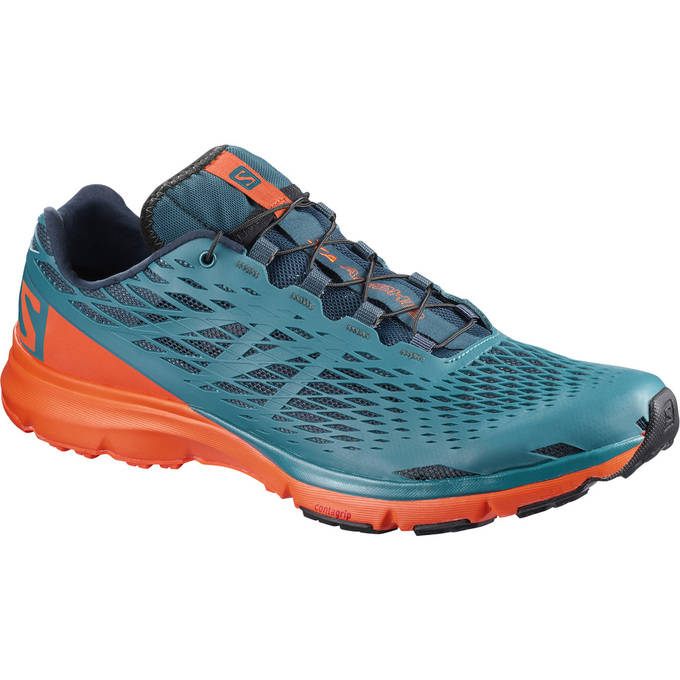 Men\'s Salomon XA AMPHIB Running Shoes Blue / Orange | XCWHPF-709