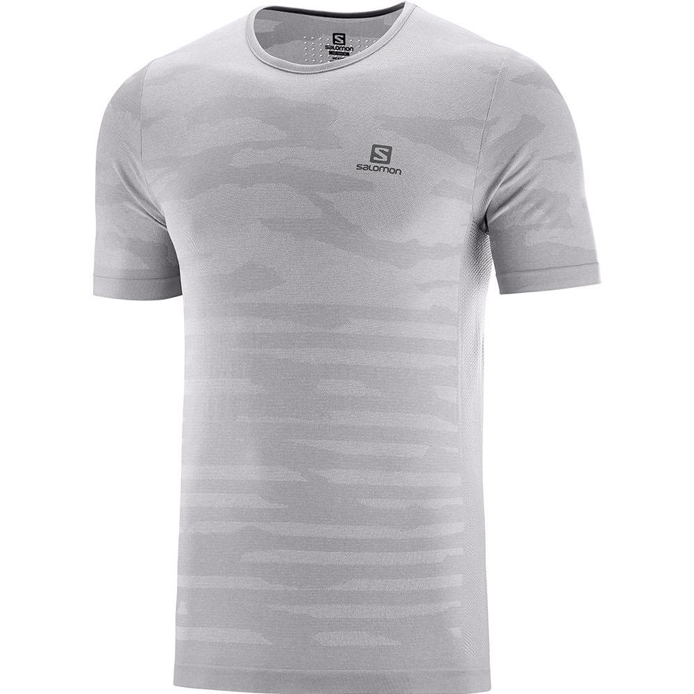 Men\'s Salomon XA CAMO M T Shirts Grey | DOAURI-465