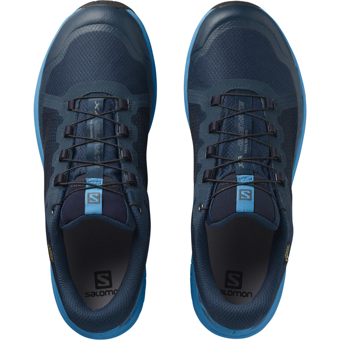 Men's Salomon XA ELEVATE GTX Trail Running Shoes Black / Dark Green | MHDFOL-413