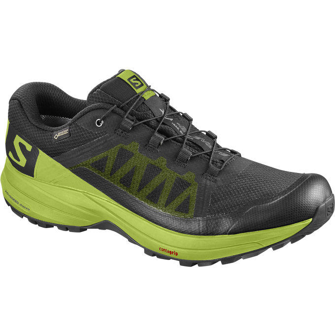 Men\'s Salomon XA ELEVATE GTX Trail Running Shoes Black / Dark Green | MHDFOL-413