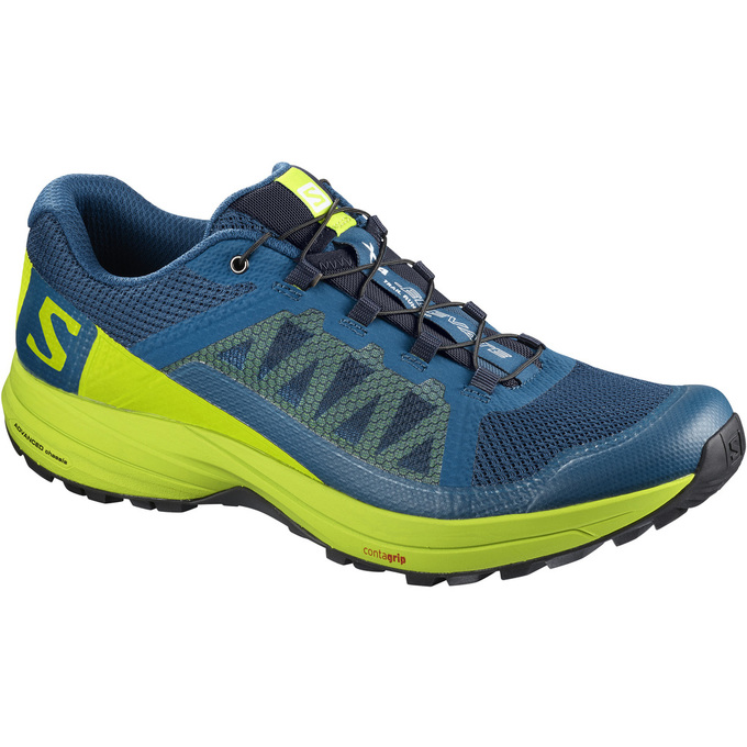 Men\'s Salomon XA ELEVATE Trail Running Shoes Blue / Green | VDGKXS-046