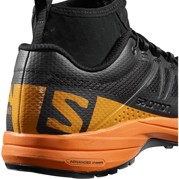 Men's Salomon XA ENDURO Trail Running Shoes Black / Orange | YSLDVG-437