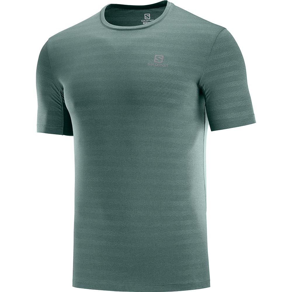 Men\'s Salomon XA M T Shirts Green | WSPDBU-469