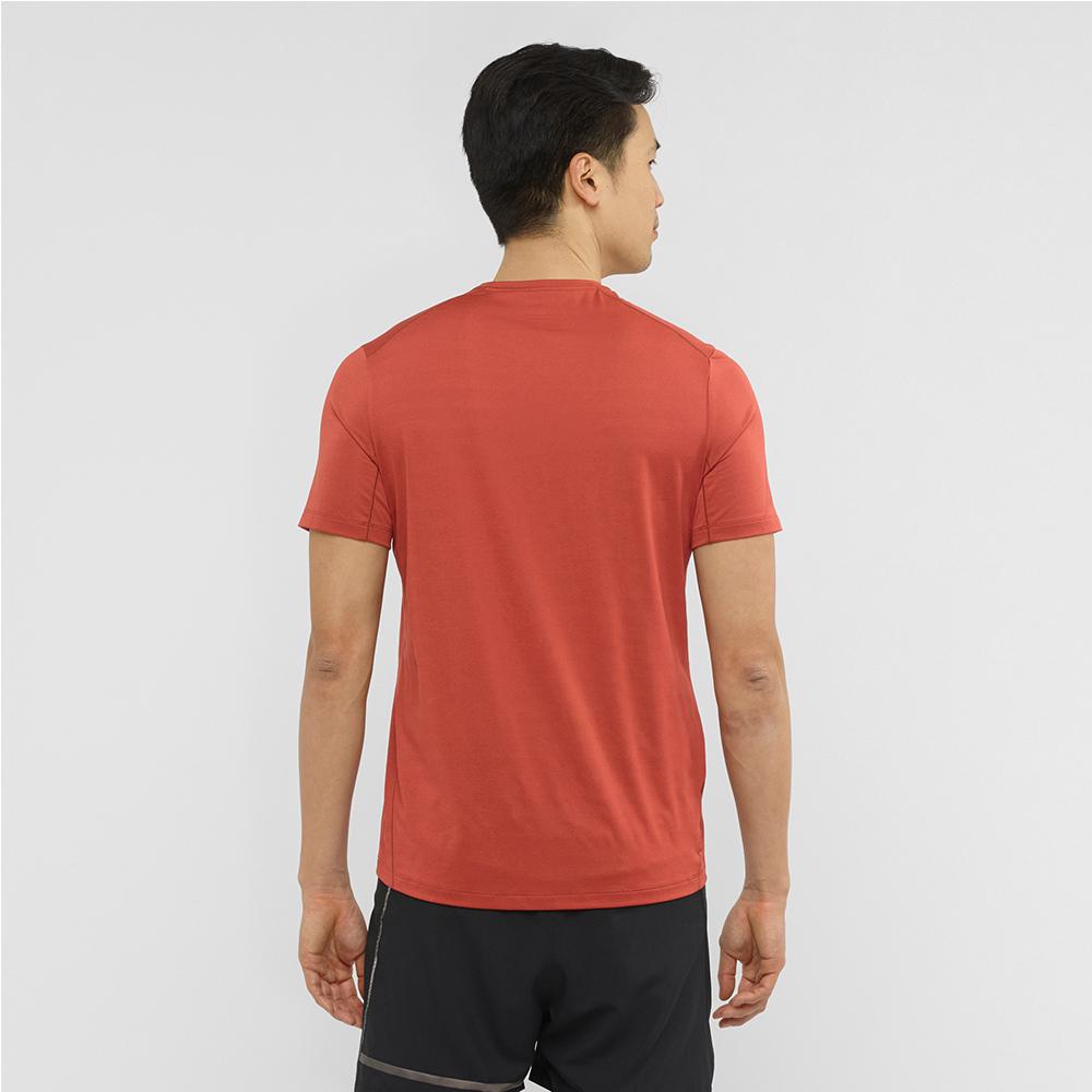 Men's Salomon XA M T Shirts Red | QEUGKF-238