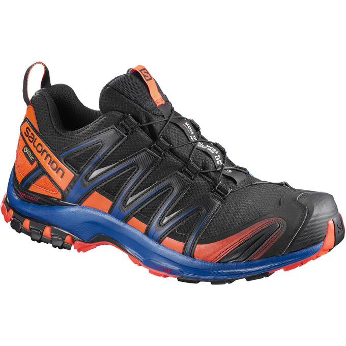 Men\'s Salomon XA PRO 3D GTX LTD Trail Running Shoes Black / Orange / Blue | OWPTLR-109