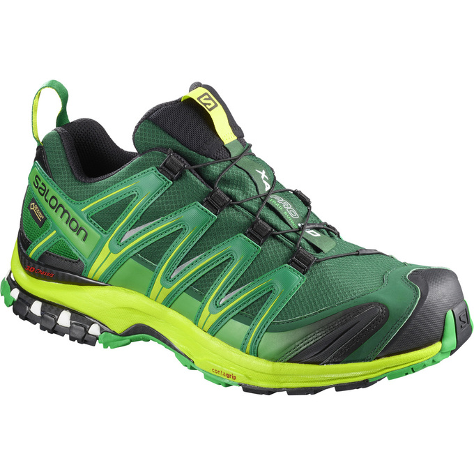 Men\'s Salomon XA PRO 3D GTX Trail Running Shoes Deep Green | JWHKAL-987