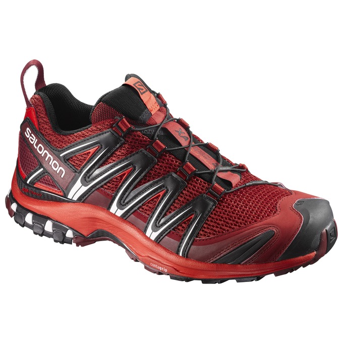 Men\'s Salomon XA PRO 3D Trail Running Shoes Dark Red | CJQRVW-594