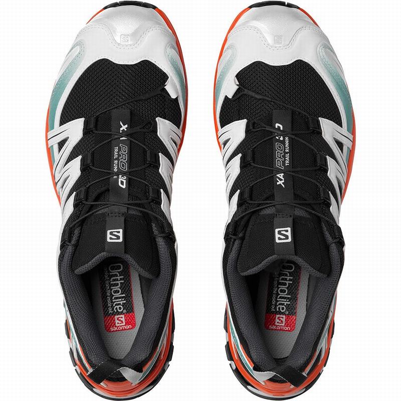 Men's Salomon XA PRO 3D Trail Running Shoes Black / Red Orange | EAWGHY-461