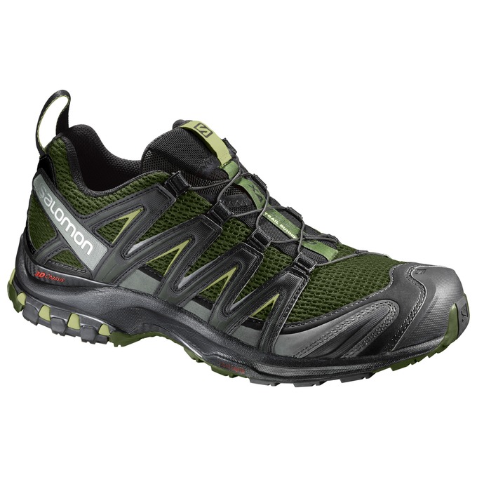 Men\'s Salomon XA PRO 3D Trail Running Shoes Olive / Silver | FQIVWA-852