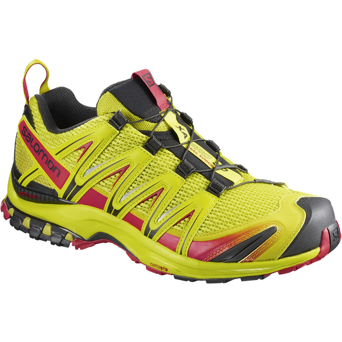 Men\'s Salomon XA PRO 3D Trail Running Shoes Yellow | QDSUKR-619