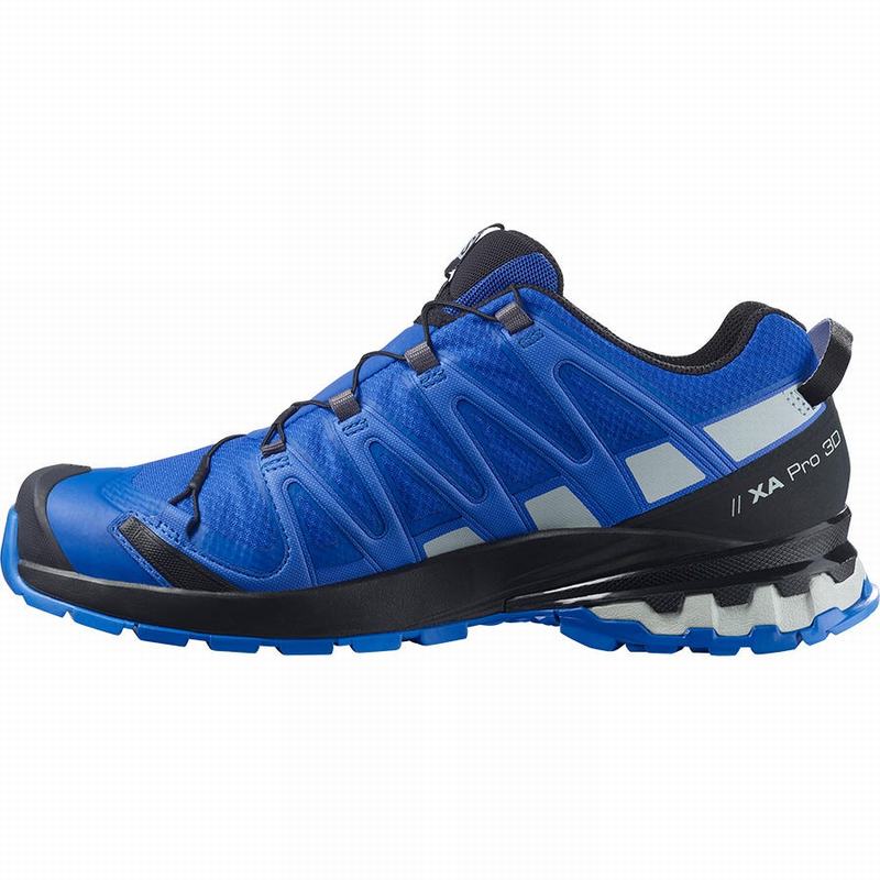 Men's Salomon XA PRO 3D V8 GORE-TEX Hiking Shoes Black / Blue | SYZIPX-135