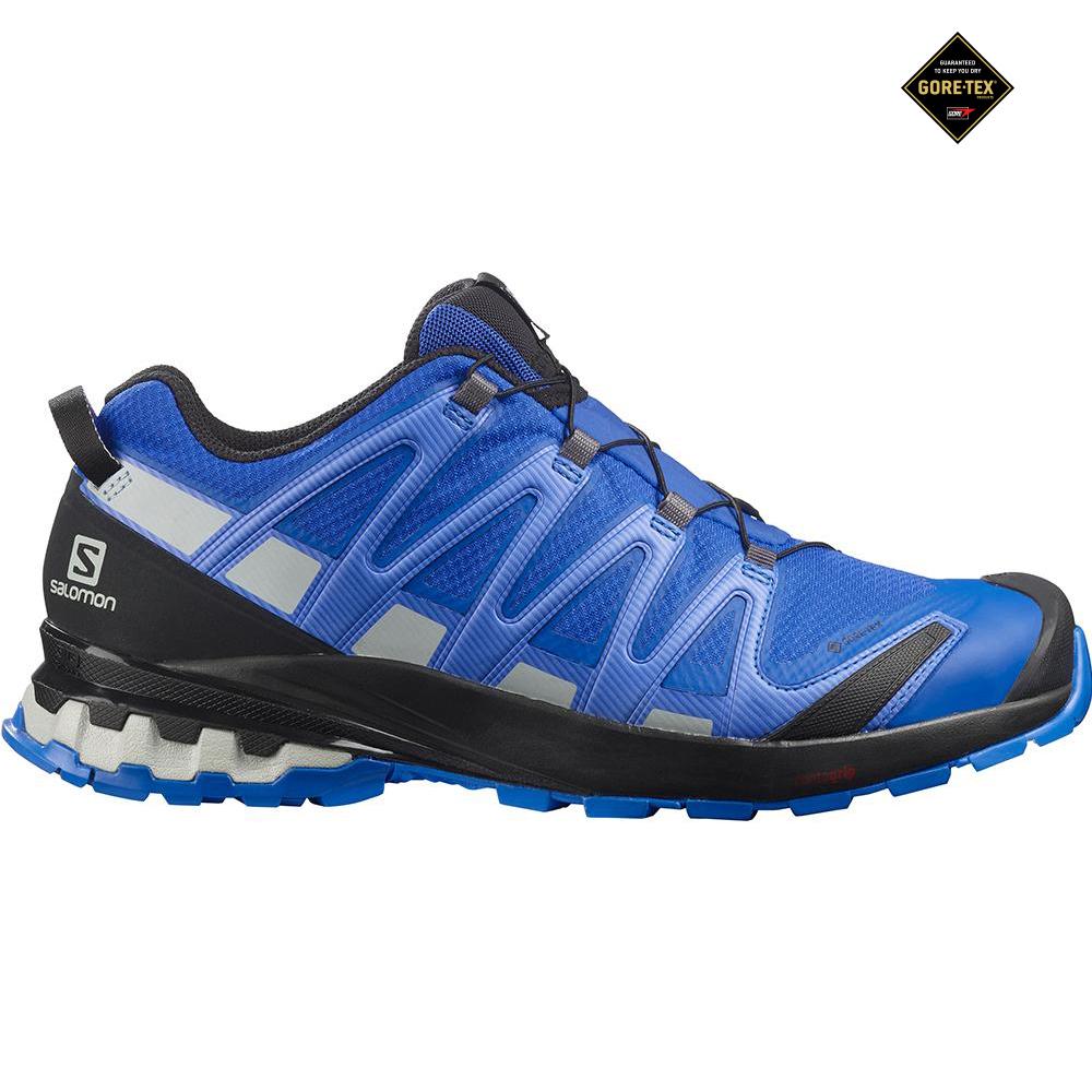 Men\'s Salomon XA PRO 3D V8 GORE-TEX Trail Running Shoes Navy | KFSTUD-971