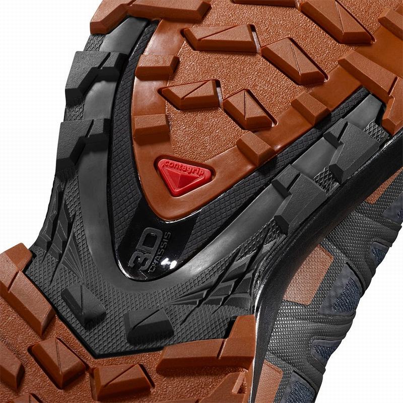 Men's Salomon XA PRO 3D V8 GORE-TEX Trail Running Shoes Dark Blue / Black | NMXWGB-094