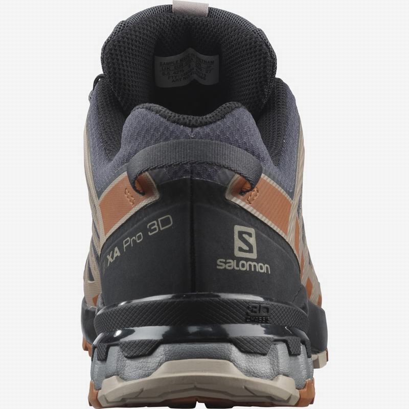 Men's Salomon XA PRO 3D V8 GORE-TEX WIDE Hiking Shoes Dark Blue / Black | EKOMLT-683