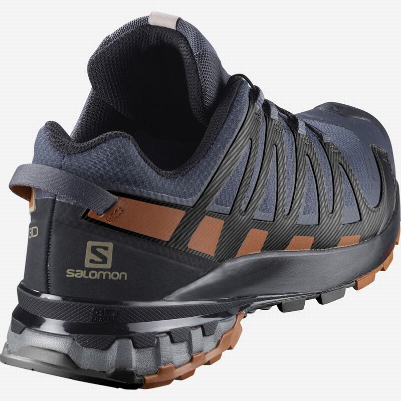 Men's Salomon XA PRO 3D V8 GORE-TEX WIDE Hiking Shoes Dark Blue / Black | EKOMLT-683