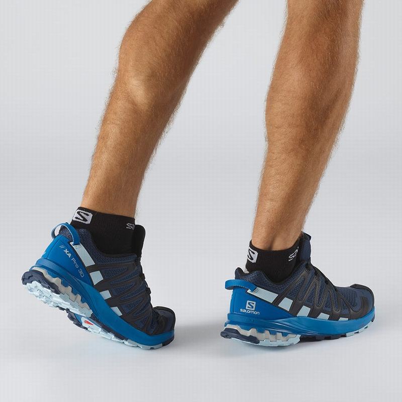 Men's Salomon XA PRO 3D V8 Hiking Shoes Royal | OERZCD-630