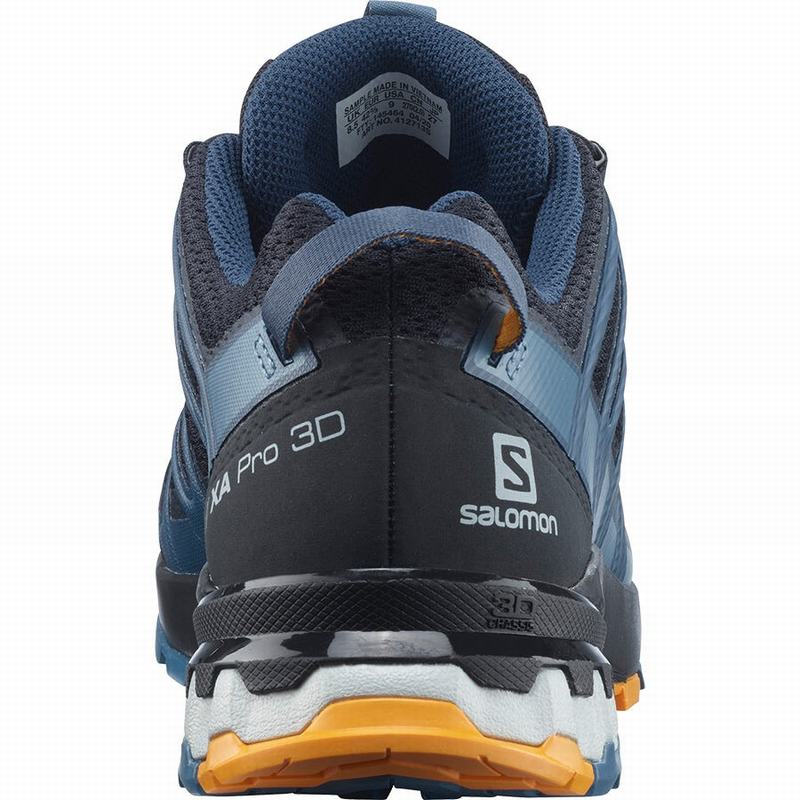 Men's Salomon XA PRO 3D V8 Hiking Shoes Navy / Blue | VHIXTR-842