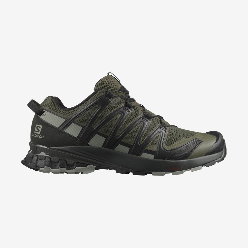 Men\'s Salomon XA PRO 3D V8 Trail Running Shoes Green | LHTZOM-120