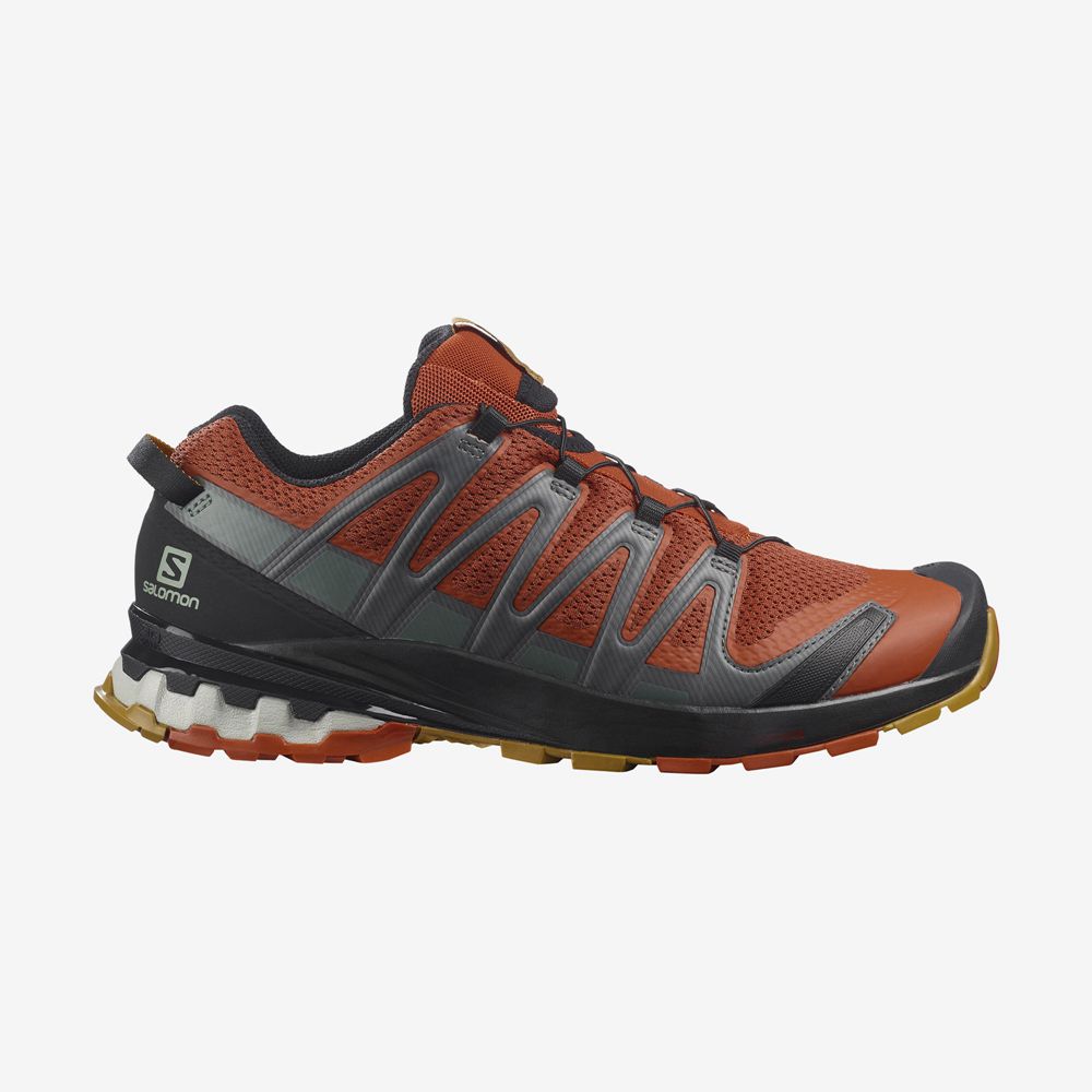 Men\'s Salomon XA PRO 3D V8 Trail Running Shoes Orange | MEUVKF-092