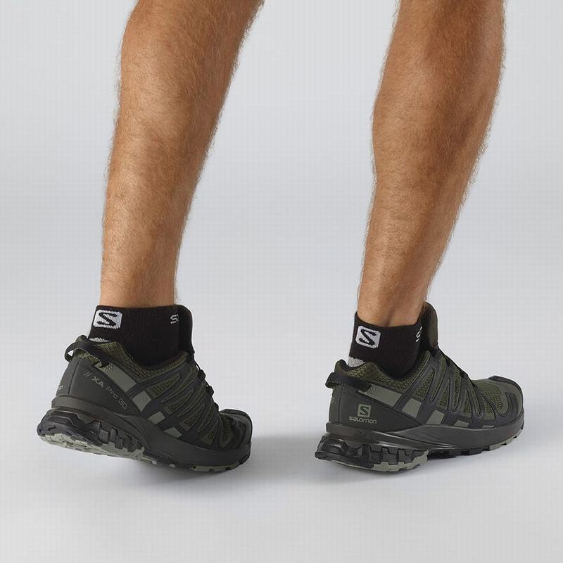 Men's Salomon XA PRO 3D V8 Trail Running Shoes Olive | VYTHNA-601