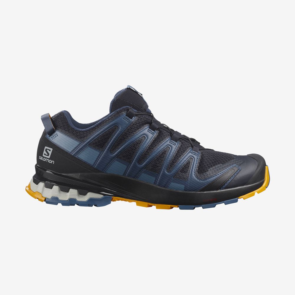 Men\'s Salomon XA PRO 3D V8 Trail Running Shoes Dark Denim | YWKDUI-680