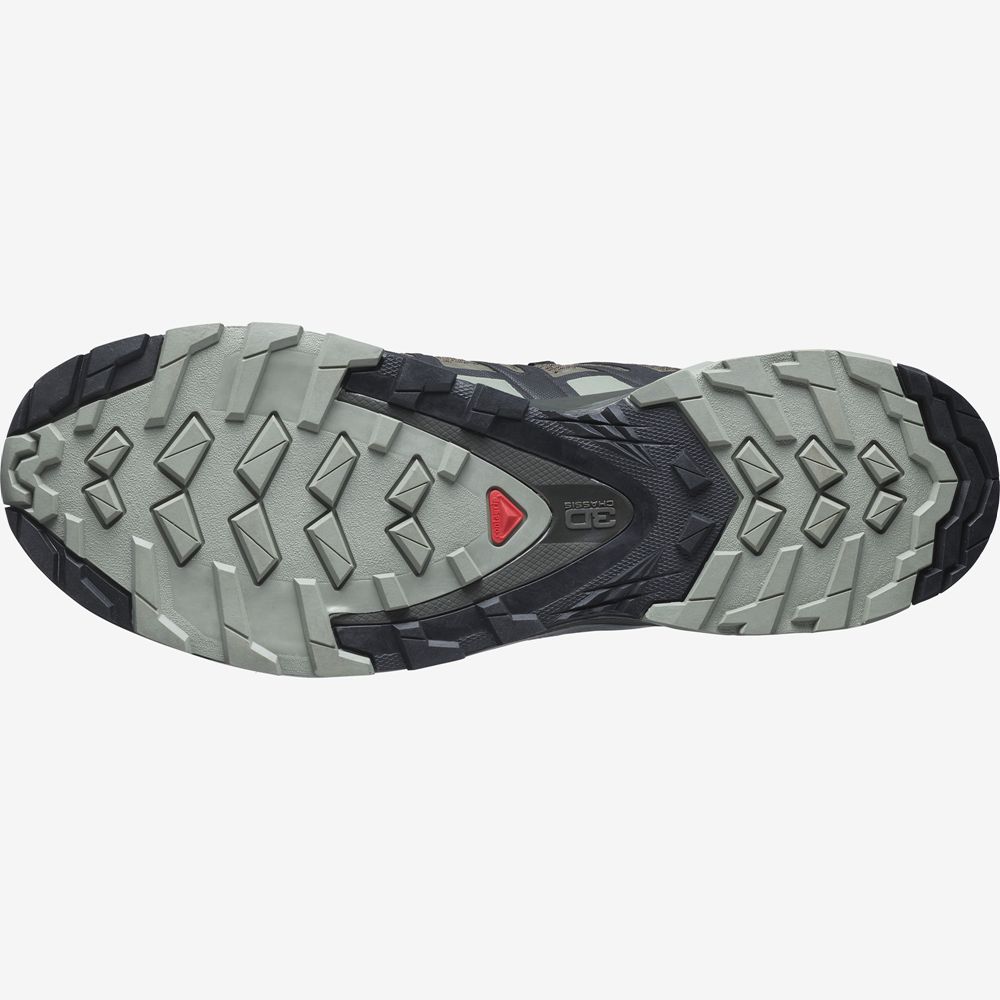 Men's Salomon XA PRO 3D V8 WIDE Trail Running Shoes Green | FAKEIU-845