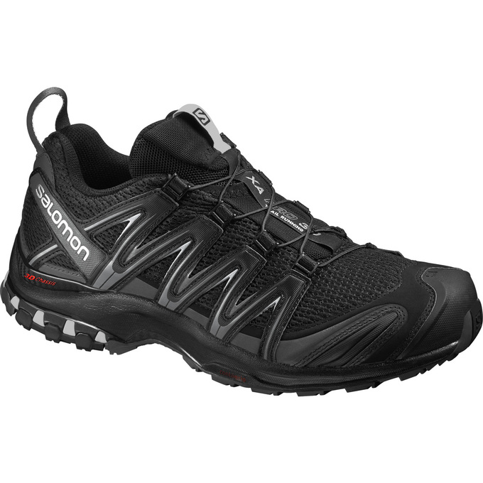 Men\'s Salomon XA PRO 3D WIDE Trail Running Shoes Black | NYSFZW-108