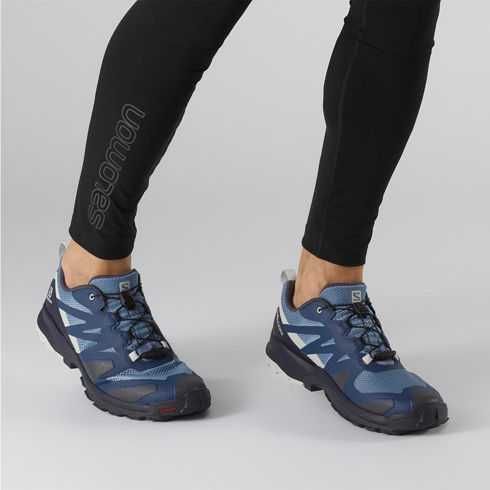 Men's Salomon XA ROGG Trail Running Shoes Blue | DCHFPU-703