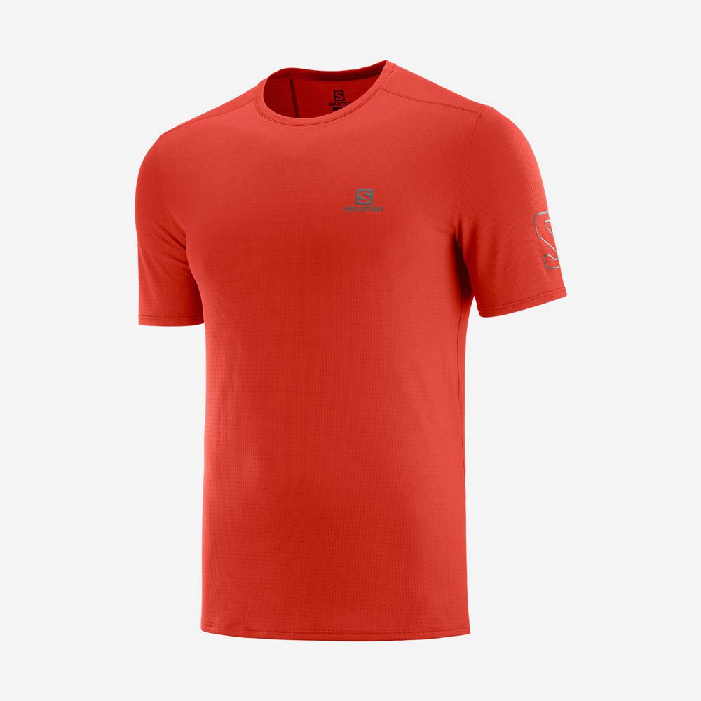 Men\'s Salomon XA TRAIL Short Sleeve T Shirts Orange | HKNJTR-629