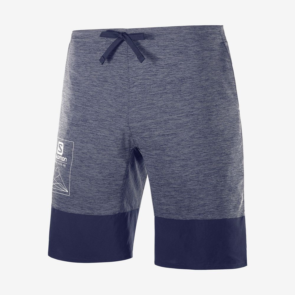 Men's Salomon XA TRAINING Shorts Grey / Navy | IKBAJN-706