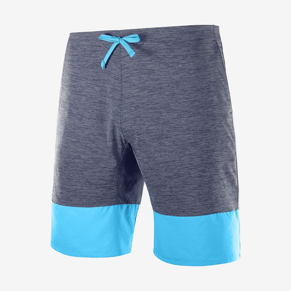 Men's Salomon XA TRAINING Shorts Grey / Sky Blue | LCMVFB-693