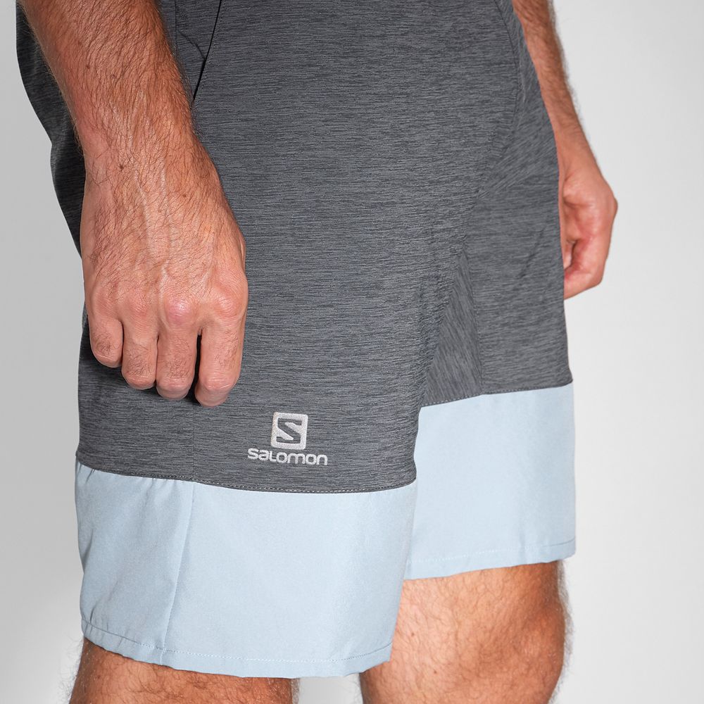 Men's Salomon XA TRAINING Shorts Grey / Blue | LXDBZV-613