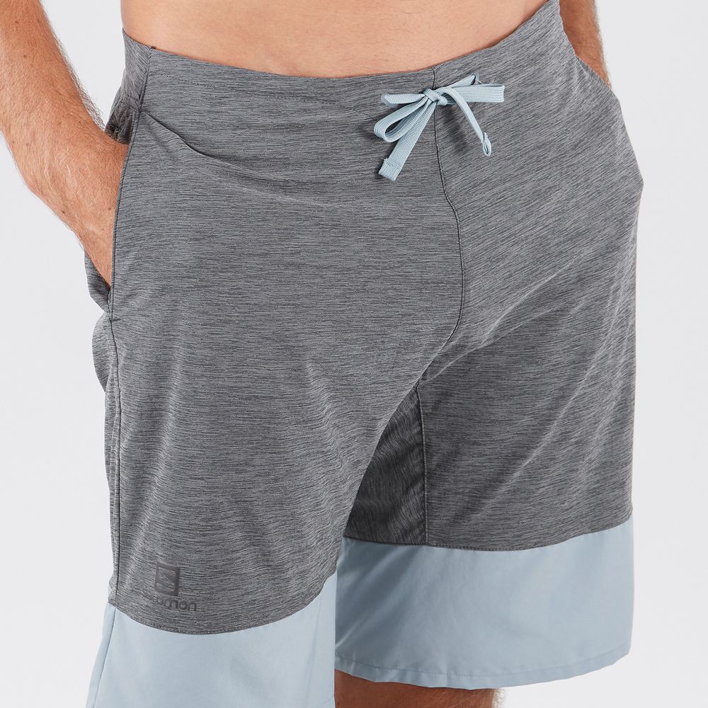 Men's Salomon XA TRAINING Shorts Grey / Blue | LXDBZV-613