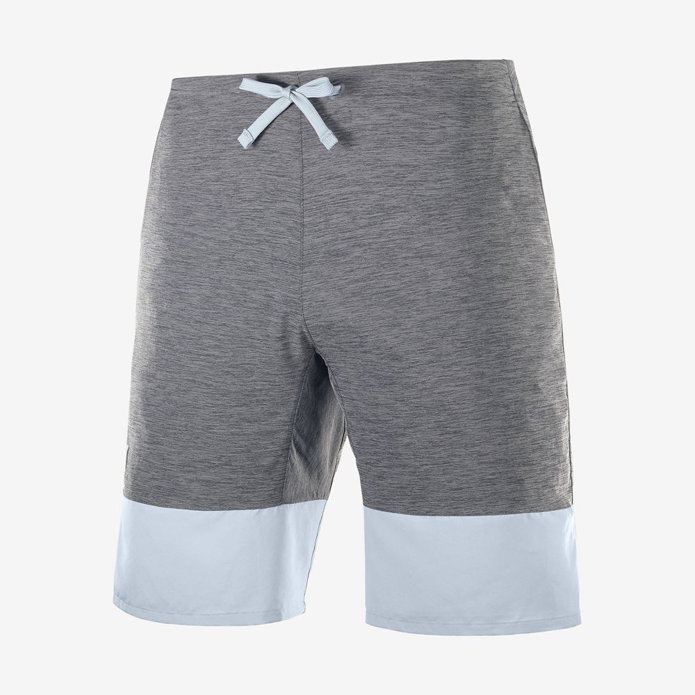 Men's Salomon XA TRAINING Shorts Grey / Blue | LXDBZV-613