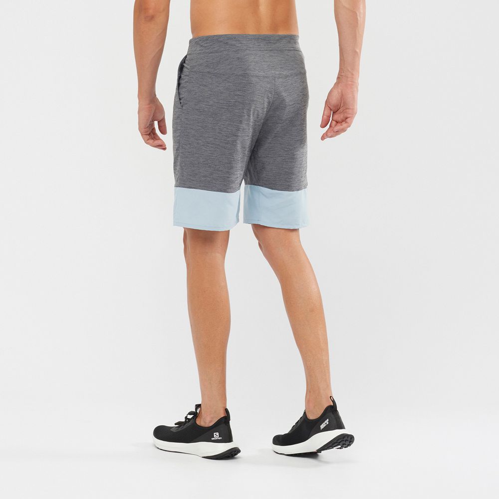 Men's Salomon XA TRAINING Shorts Grey / Blue | LXDBZV-613