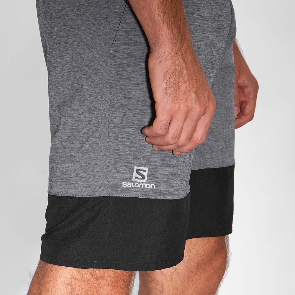 Men's Salomon XA TRAINING Shorts Grey / Black | TRJWLD-952
