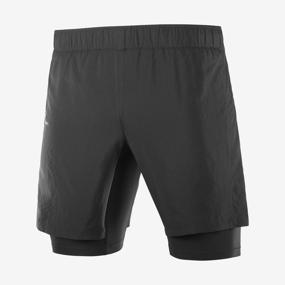 Men's Salomon XA TWINSKIN Shorts Black | PFGHBX-103
