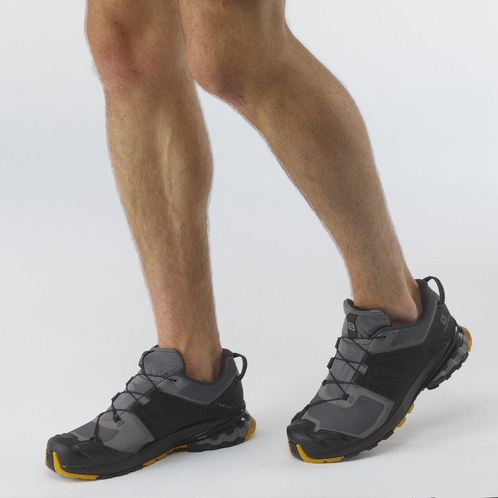 Men's Salomon XA WILD GORE-TEX Trail Running Shoes Grey | DQETNC-845