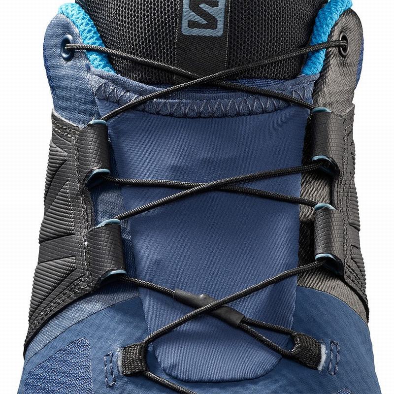 Men's Salomon XA WILD GORE-TEX Trail Running Shoes Blue / Black | WQCJXD-462