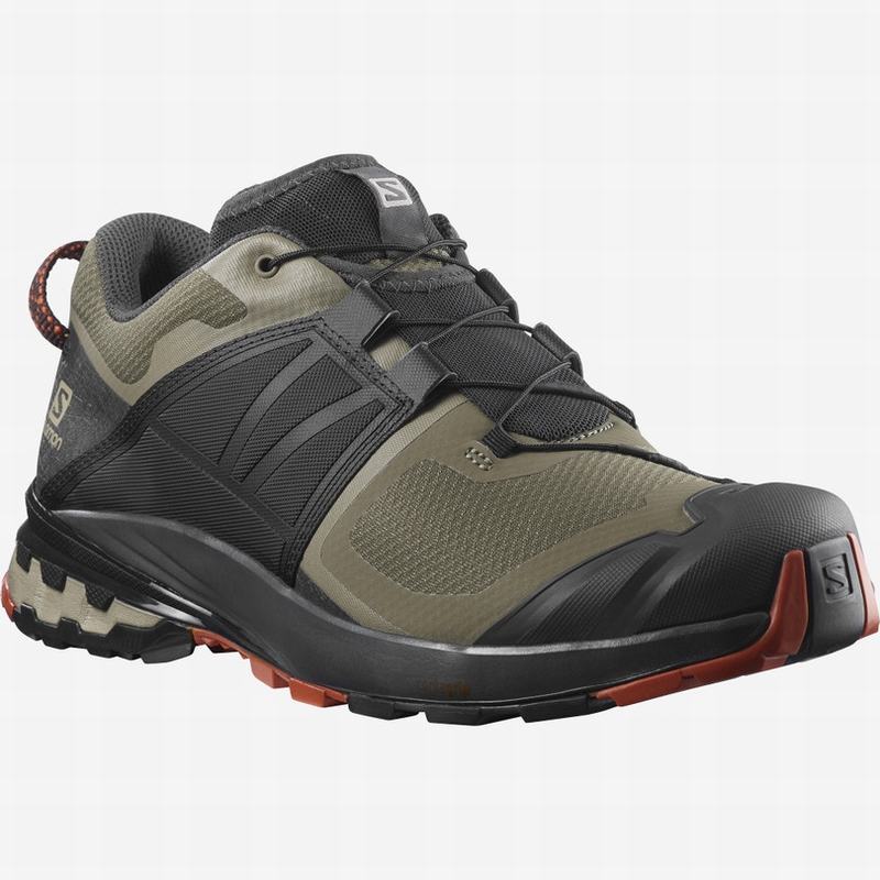Men's Salomon XA WILD Trail Running Shoes Olive / Black | DGLHON-810