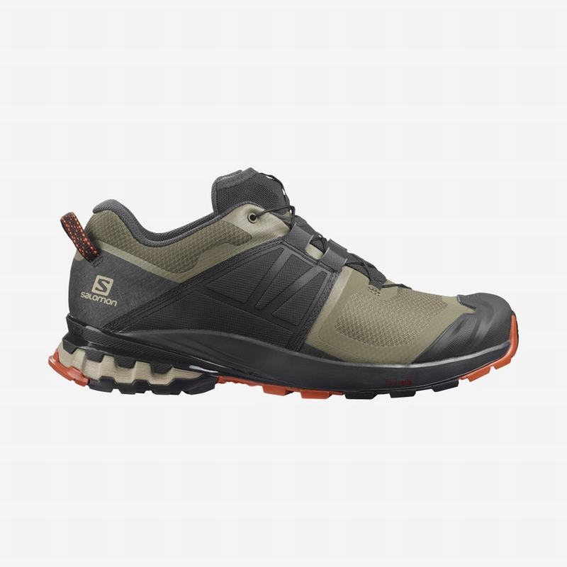 Men\'s Salomon XA WILD Trail Running Shoes Olive / Black | DGLHON-810