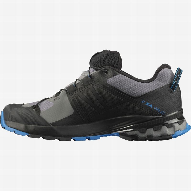 Men's Salomon XA WILD Trail Running Shoes Black / Blue | KFJVYS-431