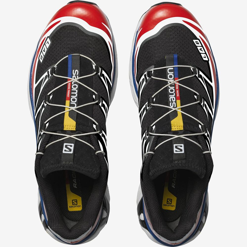 Men's Salomon XT-6 RACING Sneakers Black / White / Red | EFQOVS-958