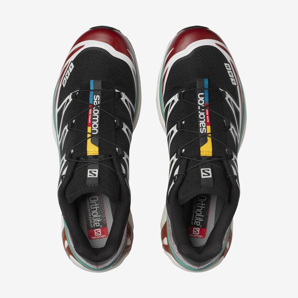 Men's Salomon XT-6 Sneakers Black / Red Orange | KXQJTU-867