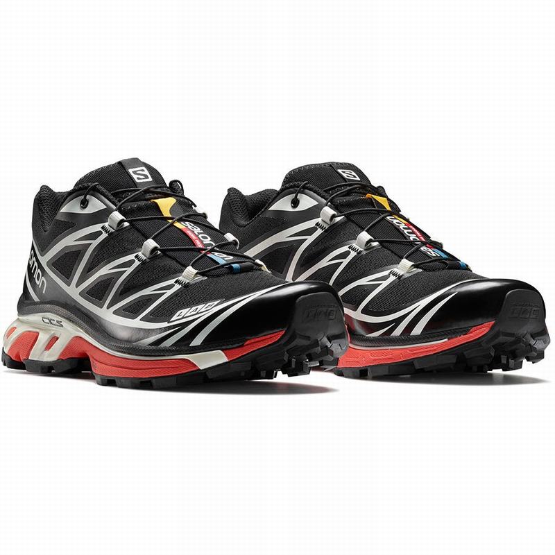 Men's Salomon XT-6 Trail Running Shoes Black / Red | HZFMJB-469