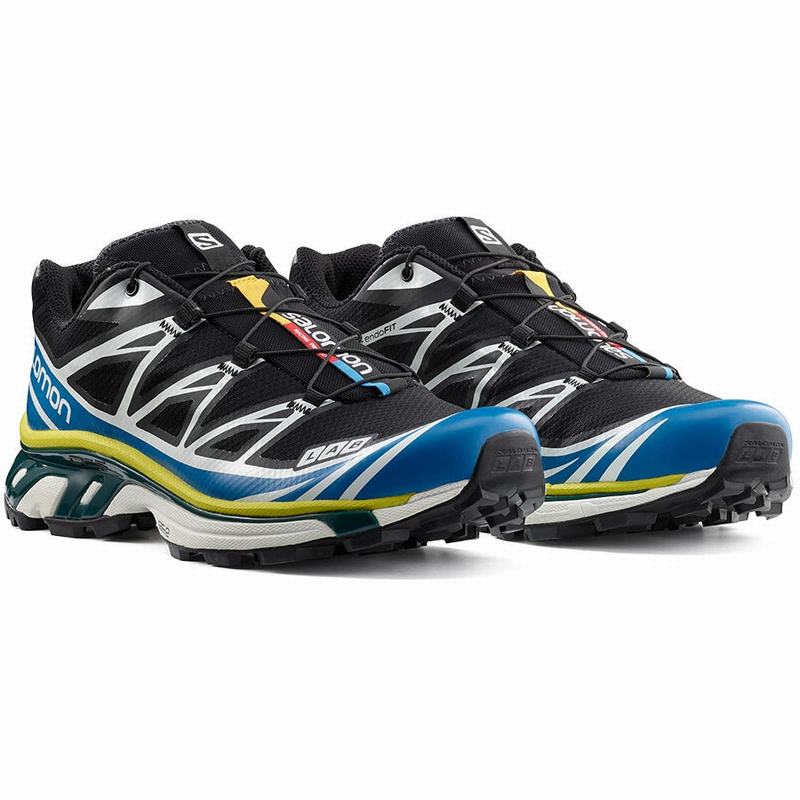 Men's Salomon XT-6 Trail Running Shoes Black / Blue | RZQBDU-243