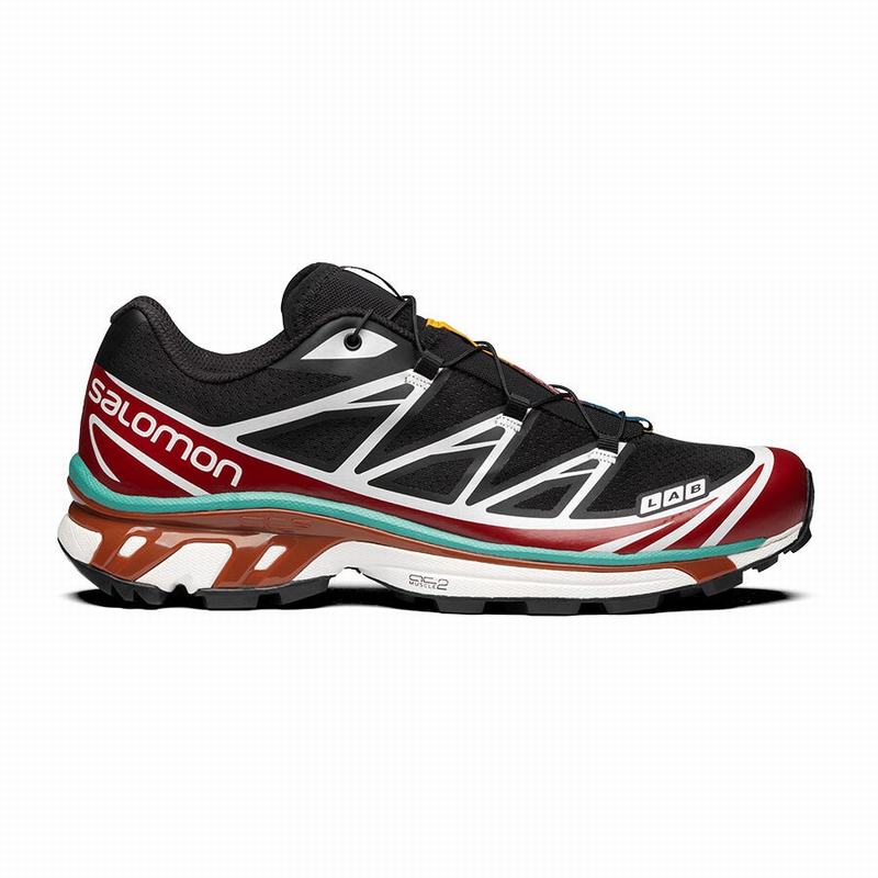 Men\'s Salomon XT-6 Trail Running Shoes Black / Red | VRFJTU-896