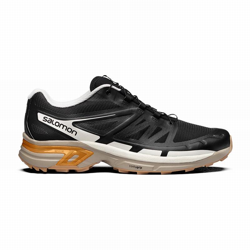 Men\'s Salomon XT-WINGS 2 Trail Running Shoes Black / Gold | CFHUIX-395