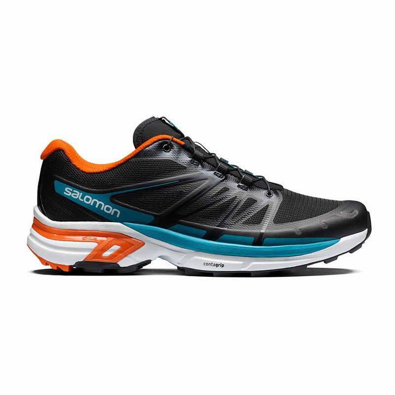 Men\'s Salomon XT-WINGS 2 Trail Running Shoes Black / Blue | FDWSHU-937